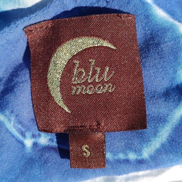 BEAUTIFUL Blu Moon Tie Dye Open Front Cross Over Blouse Flowy Arms Size … - Picture 3 of 5